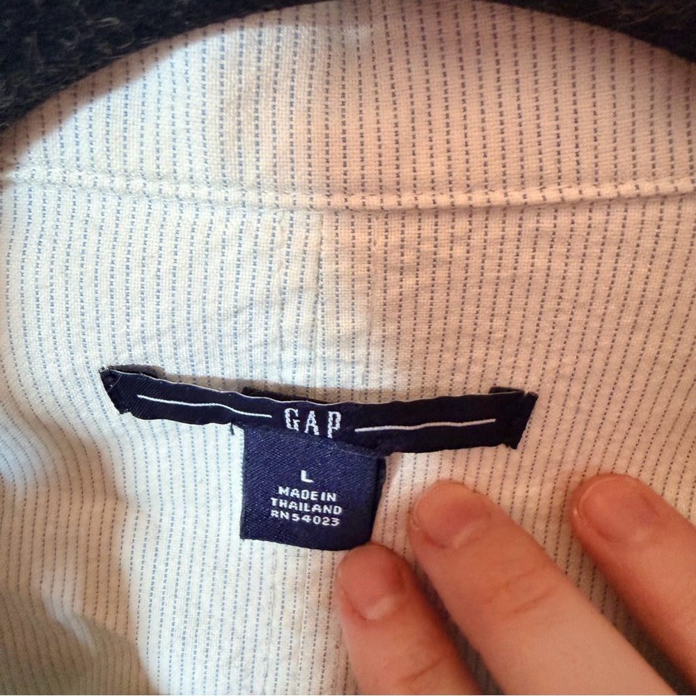 Vintage gap pinstripe cotton blazer white and blue L - Picture 4 of 5